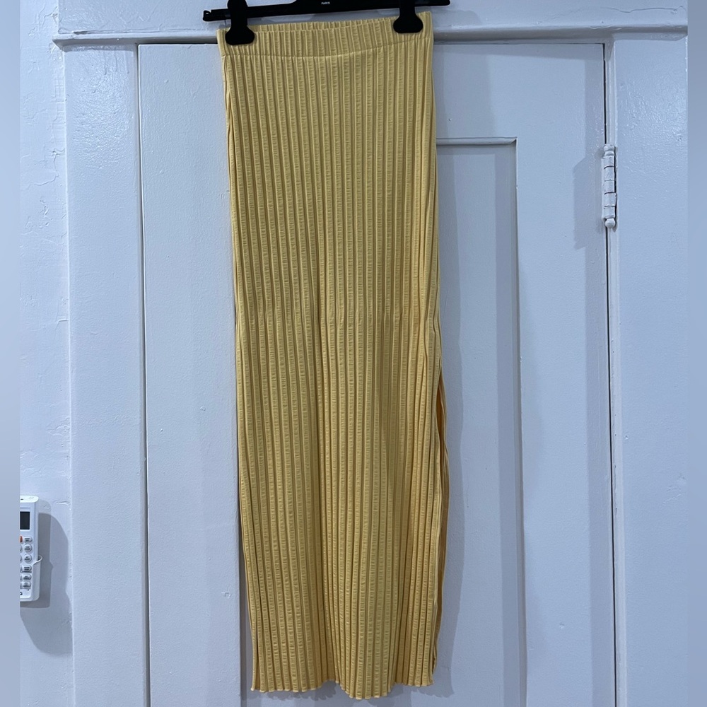 Simon Miller Mustard Ribbed Maxi Skirt